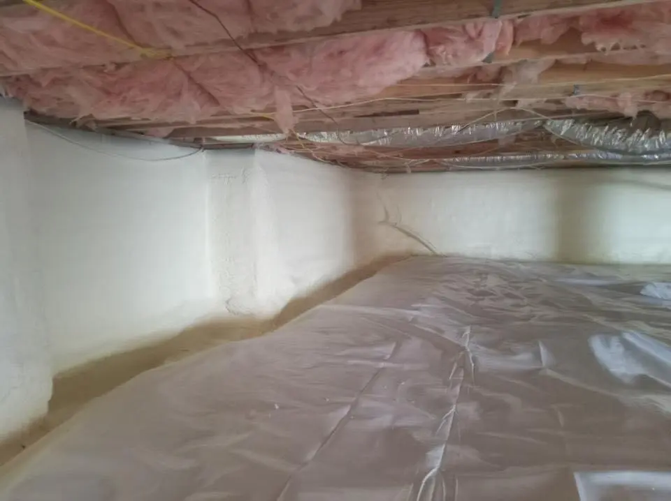 Crawl space encapsulation with closed-cell spray foam for Attic Insulation in Newburyport